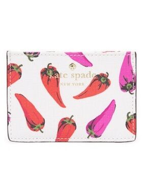 Kate Spade Chili Pepper Cardholder Vintage Novelty Pink & Red